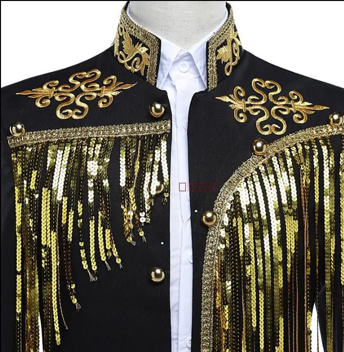 Блейзер с блестками для сцены мужское официальное платье новейшее пальто брюки