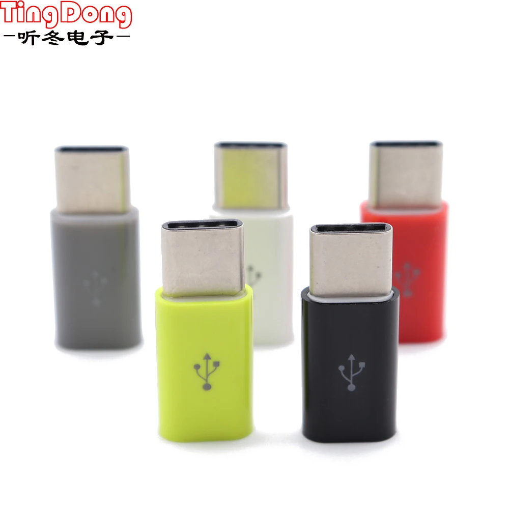 2 шт. для iPhone к Micro USB/type-C адаптер зарядного устройства женский штепсельный