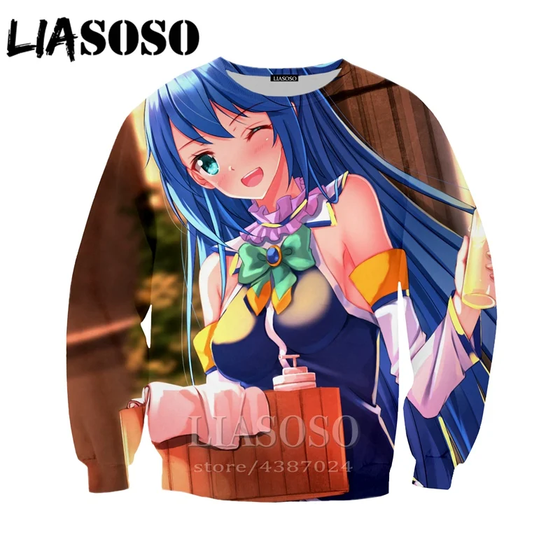 LIASOSO новинка аниме повседневные женские и мужские толстовки принт 3d Konosuba