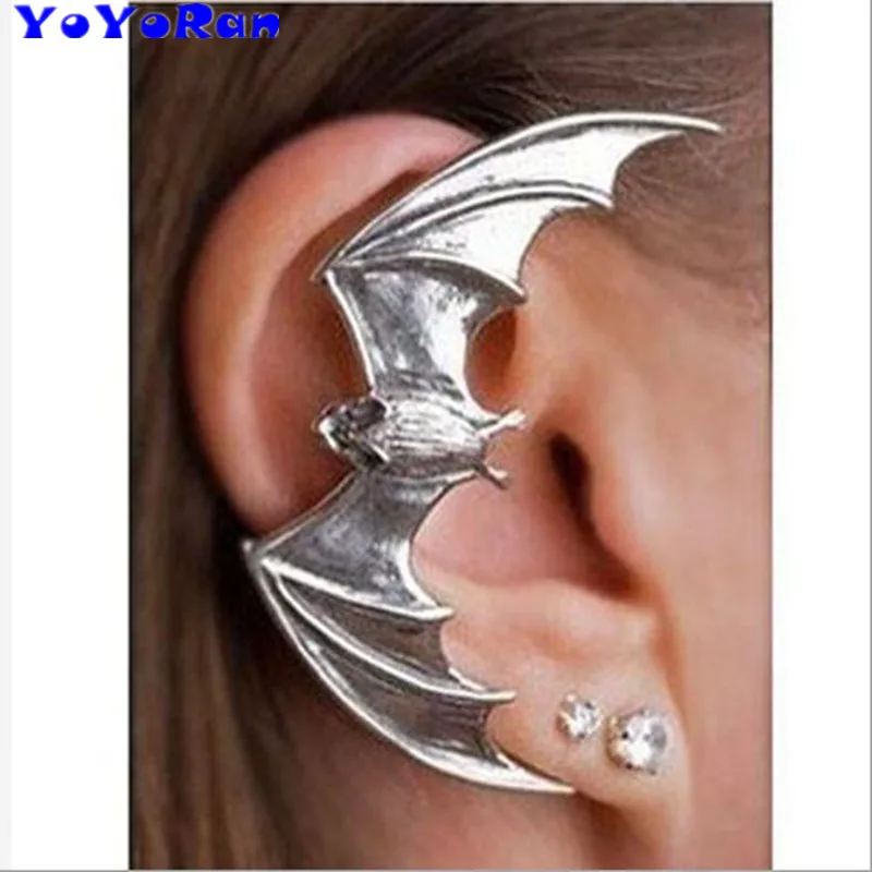 Серьги клипсы yoyooran 1 шт. с большими крыльями летучей мыши для мужчин и женщин