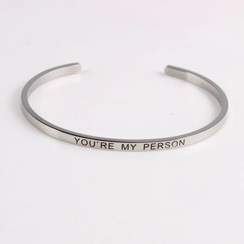 Браслет ручной работы из нержавеющей стали с гравировкой воодушевляющая цитата