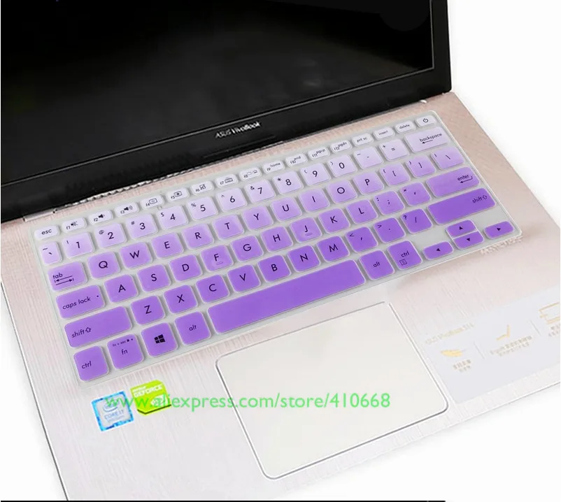 Gradient Purple Силиконовая защита для клавиатуры ноутбука кожного покрова для ASUS VivoBook S14 S430 S430U S430UA S430UN S430UF S430FN S430FA 14 дюймов - Цвет: Gradient Purple