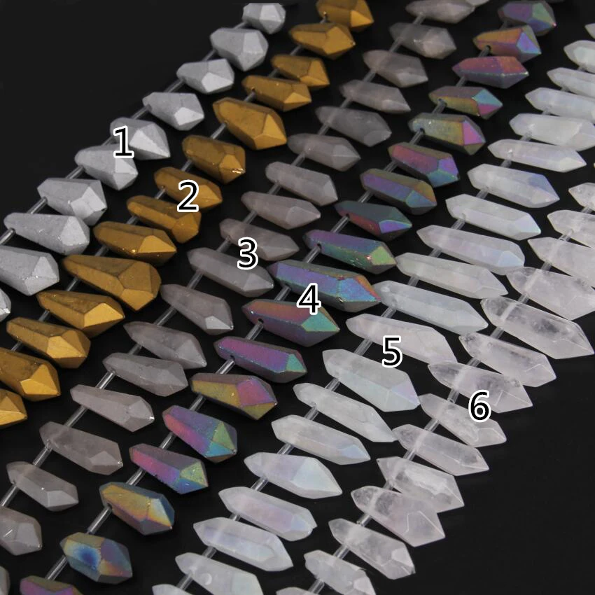 Большой титановый кварцевый градиентный топ с просверленными гранями двойная