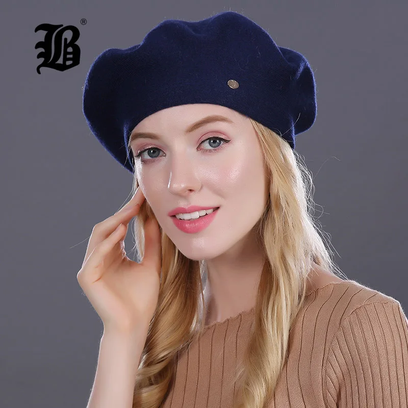 [Flb] женские береты шляпа для зимние вязаные шапки хлопок с подкладкой Новинка года Одежда высшего качества Берет Cap Hat для женщин Берет - Цвет: 17006 05
