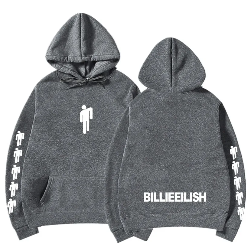Новинка хит продаж Billie Eilish толстовка с капюшоном Мужская черная хлопковая пара