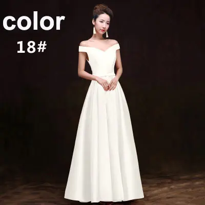 Ladybeauty Новое поступление вечерние платье для выпускного вечера Vestido de Festa с вырезом "лодочка" атласное с кружевом и бантом длинное стильное платье изготовление размеров под заказ - Цвет: Белый
