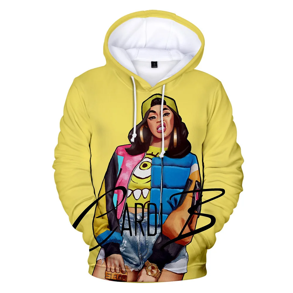 Rap Singer Cardi B 3D толстовки для мужчин/женщин Harajuku свитер осень зима мода