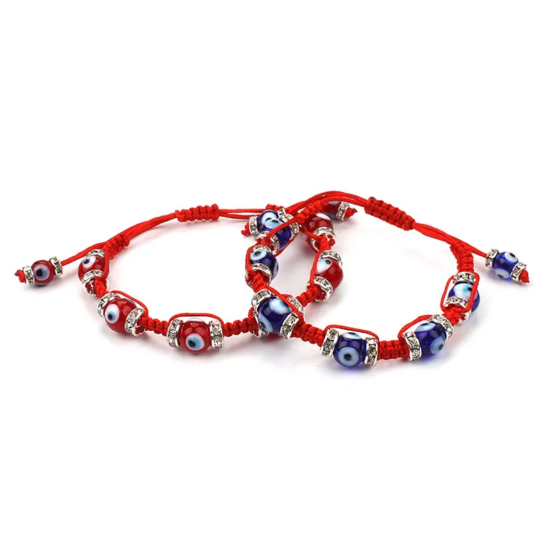 Новинка 2017 красные нити стеклянные бусины сглаза амулеты браслет веревка