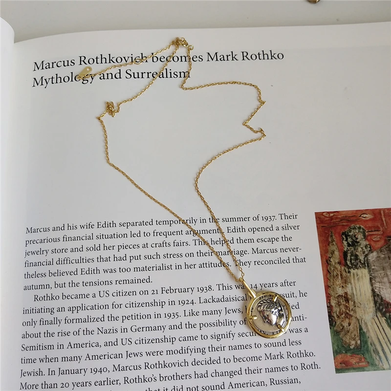 Женское винтажное ожерелье из серебра 925 пробы с подвеской-портретом | Украшения