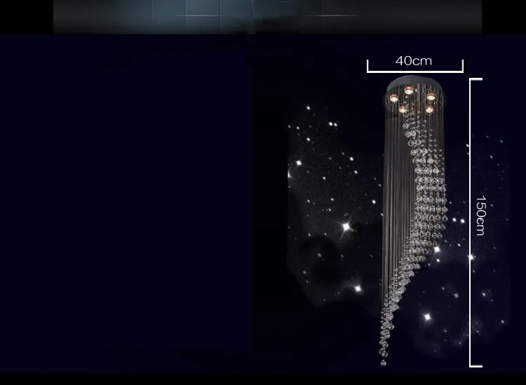 K9 люстры led gu10 лампа d400мм * h1500мм популярный дизайн кристалл свет вращающийся фойе