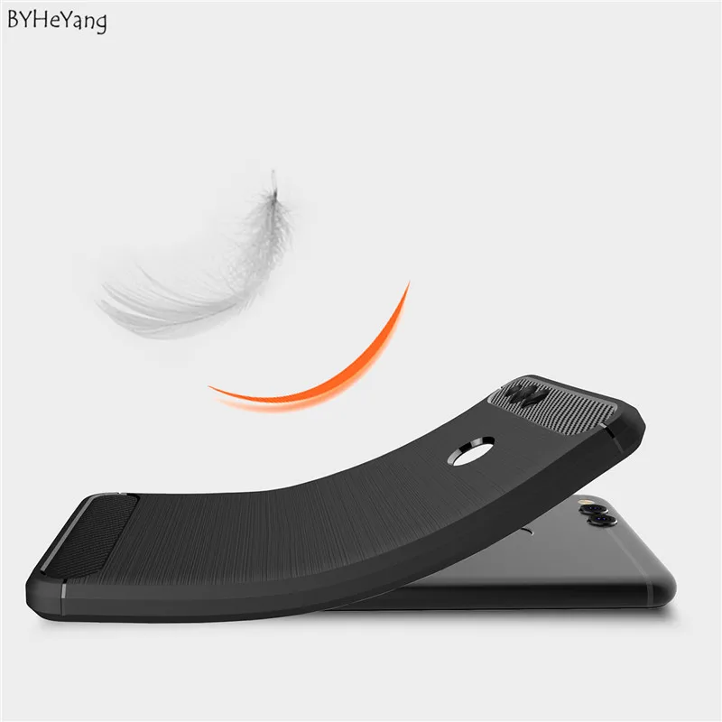 BYHeYang For Huawei Honor 7X Case Slim Hybrid Super Armor Carbon Fiber Texture Brushed TPU Silicone Cover Coque |