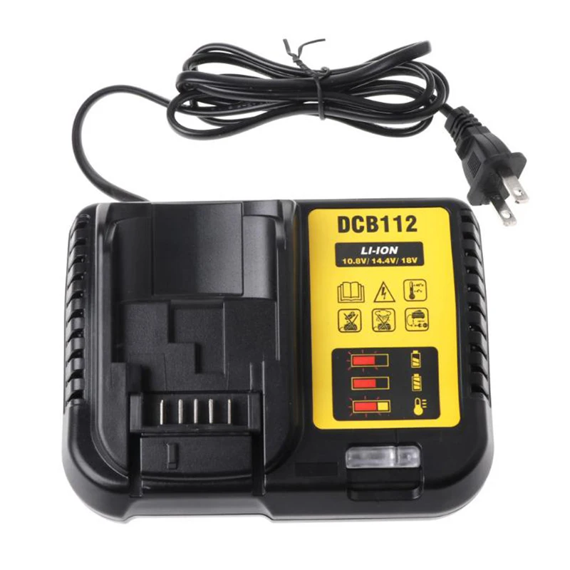Литий-ионный аккумулятор зарядное устройство для Dewalt 10,8 в 12 В 14,4 в 18 в Dcb101 Dcb200 Dcb140 Dcb105 Dcb200 черный