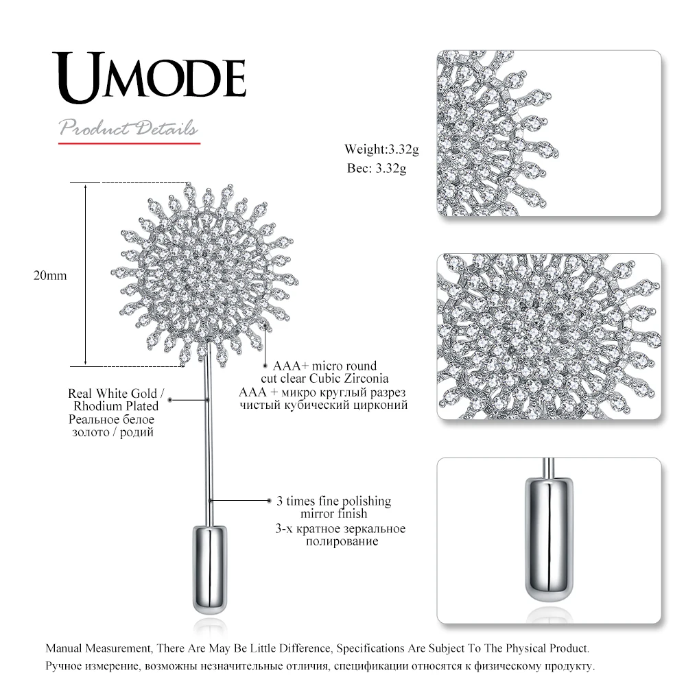 UMODE, модные броши в виде цветка для женщин, ювелирное изделие, свадебная одежда, аксессуары, австрийская брошь с кристаллами и булавками, подарок, AUX0009