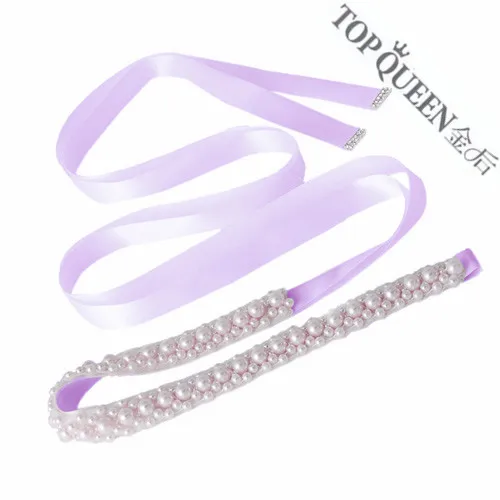 Lavender TOPQUEEN S184 свадебный пояс роскошные пояса с отделкой жемчугом атласный пояс для невесты Свадебные аксессуары ремни женские ремни - Цвет: Lavender
