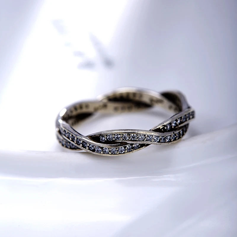 BLITHEYO 925 Sterling Silver Rings Dazzling Elegant Original Braided Crystal CZ Stone For Women Wedding Engagemet Jewelry | Украшения и