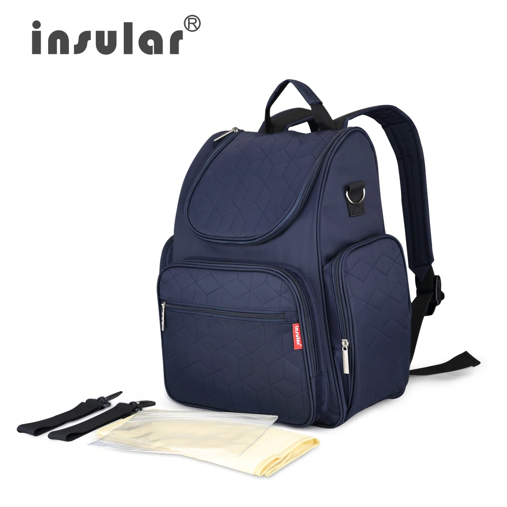Multi-functional Baby Nappy Bags Mummy Diaper Bag Large Capacity Stroller Pouch Backpack Nursing Navy Blue | Мать и ребенок