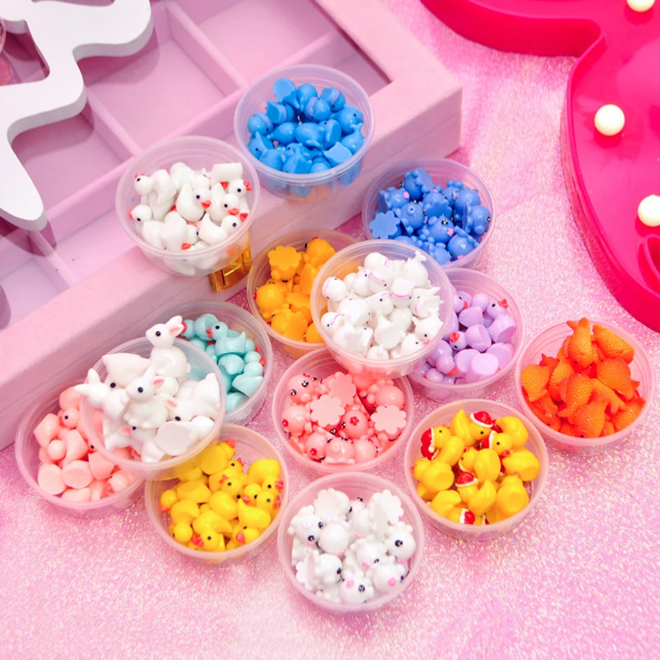 Happy Monkey Новый 5/10 шт./кор. Slime DIY аксессуары игрушки Резиновая Утка пушистые