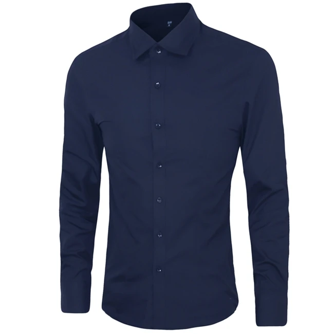 

Blouse Shirt Men Solid Blouse Tees Fall Business Shirt Long Sleeve Slim Fit Camisa Masculina Chemise Fashion Casual Shirt 5XL