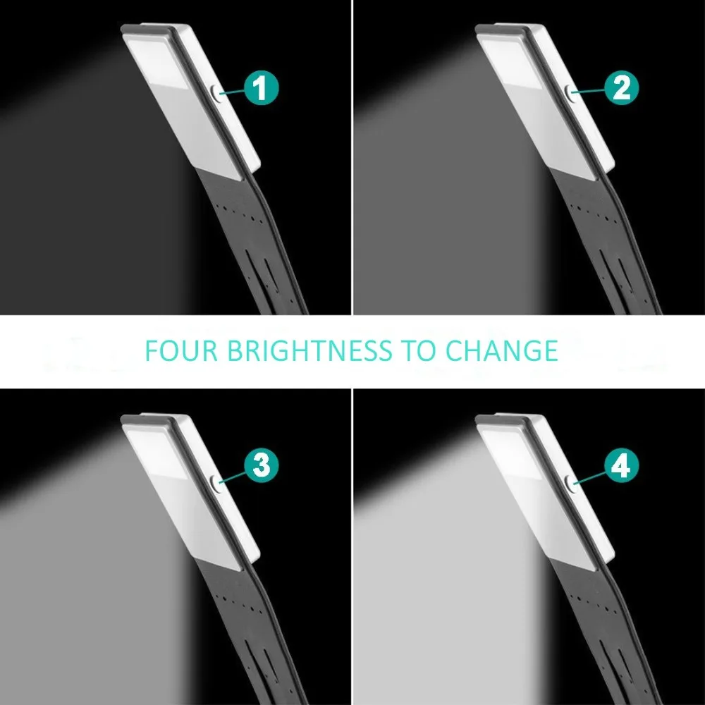 JIWEI портативная Светодиодная лампа для чтения книг со съемным гибким зажимом USB