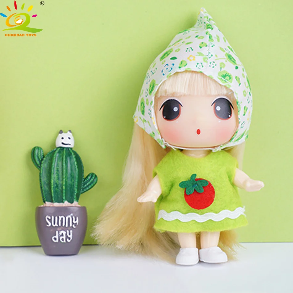 9cm Mini Dressing up Tomatoes clothes Ddung Dolls Korea Fashion Cute Anime Action Figure Princess Children Collection Girls Toys | Игрушки и