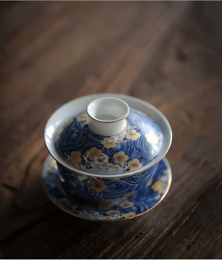 Пинни "Звездная ночь" цвет эмаль Gaiwan расписанная вручную керамическая чайная супница чайный набор кунг-фу китайский чайный сервиз
