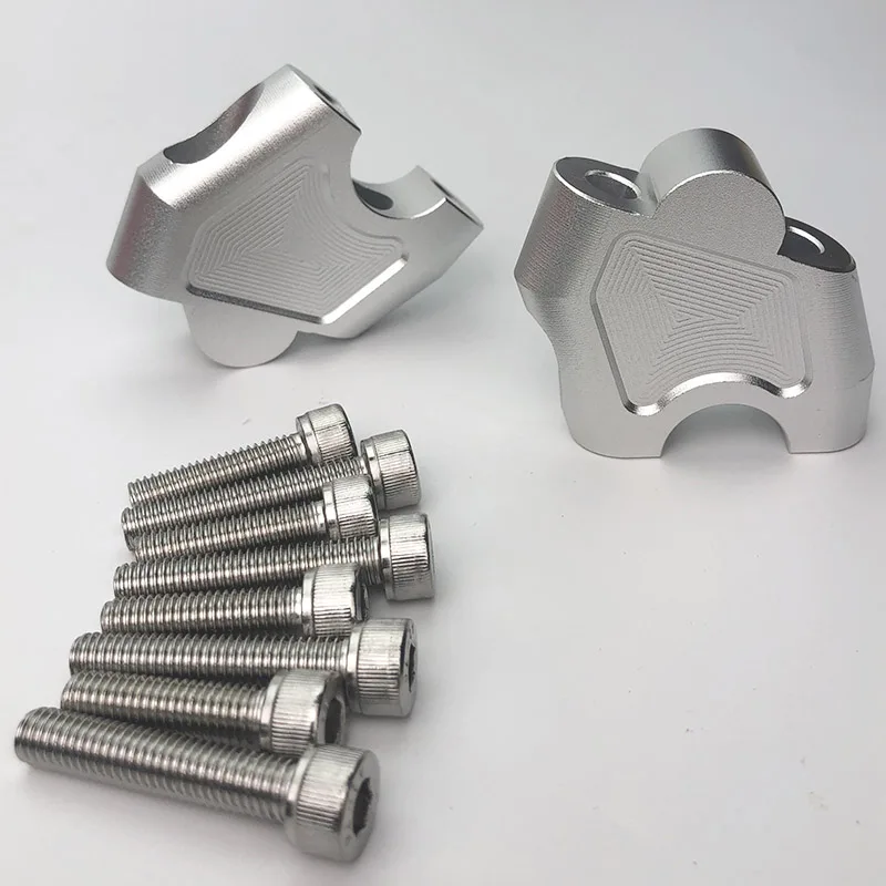 Серебристый CNC руль мотоцикла стояк Регулируемый подъемный руль зажим для Honda NC700X NC700S NC750X NC750S CB500F CB500 motocicleta - Цвет: Серебристый