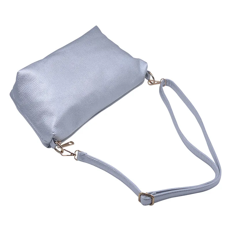Мода портативный средний размер серебряный сумка Crossbody Высокое качество Мягкий Искусственная кожа сумки женские сумки дизайнер кошелек сумки женские через плечо женщины сумка почтальона сумочки