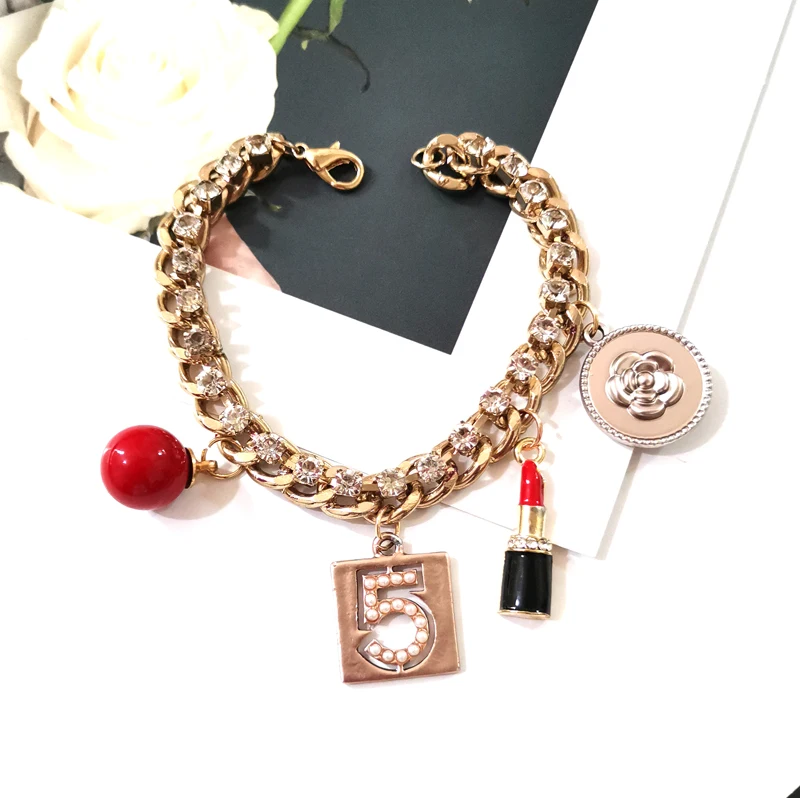 Новые модные браслеты и с кристаллами для женщин бижутерия Роскошные No.5 женские