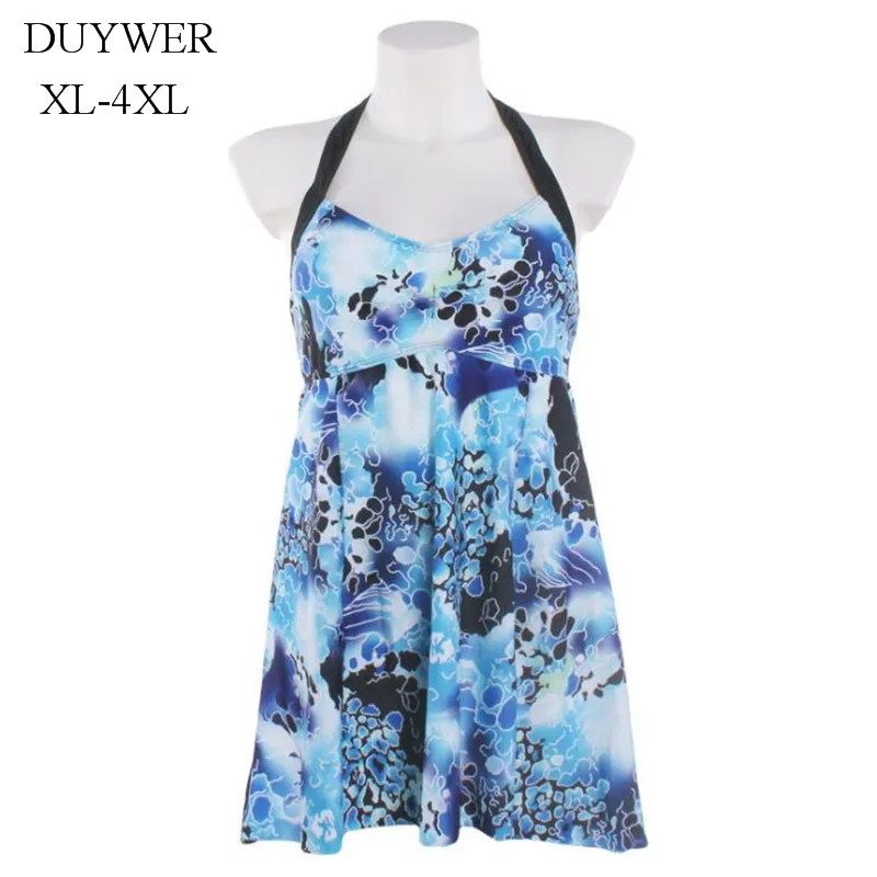 Большой Размеры пышная женщина цельный купальник синий сексуальное бикини XL 4XL 3XL