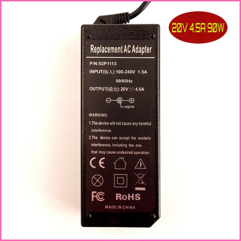 Для IBM/Lenovo/Thinkpad T510i T501i T520i V200 R400 R500 20V 4.5A ноутбук адаптер переменного тока зарядное