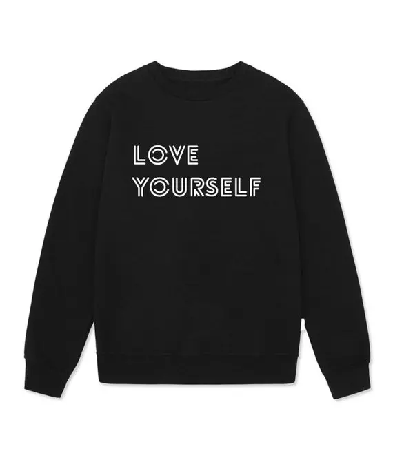 Свитшот Sugarbaby Love Yourself модный джемпер с круглым вырезом свитшот длинным рукавом