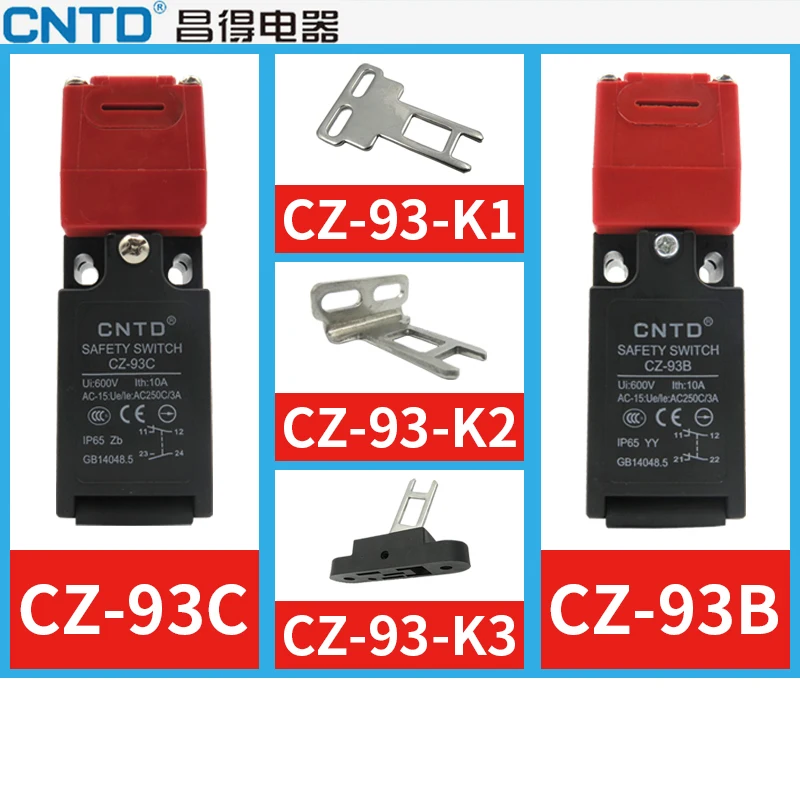 

CNTD High Quality CZ-93C (1NO1NC) Safety door switch Limit switch Micro switch,Key Switch CZ-93B (2NC)