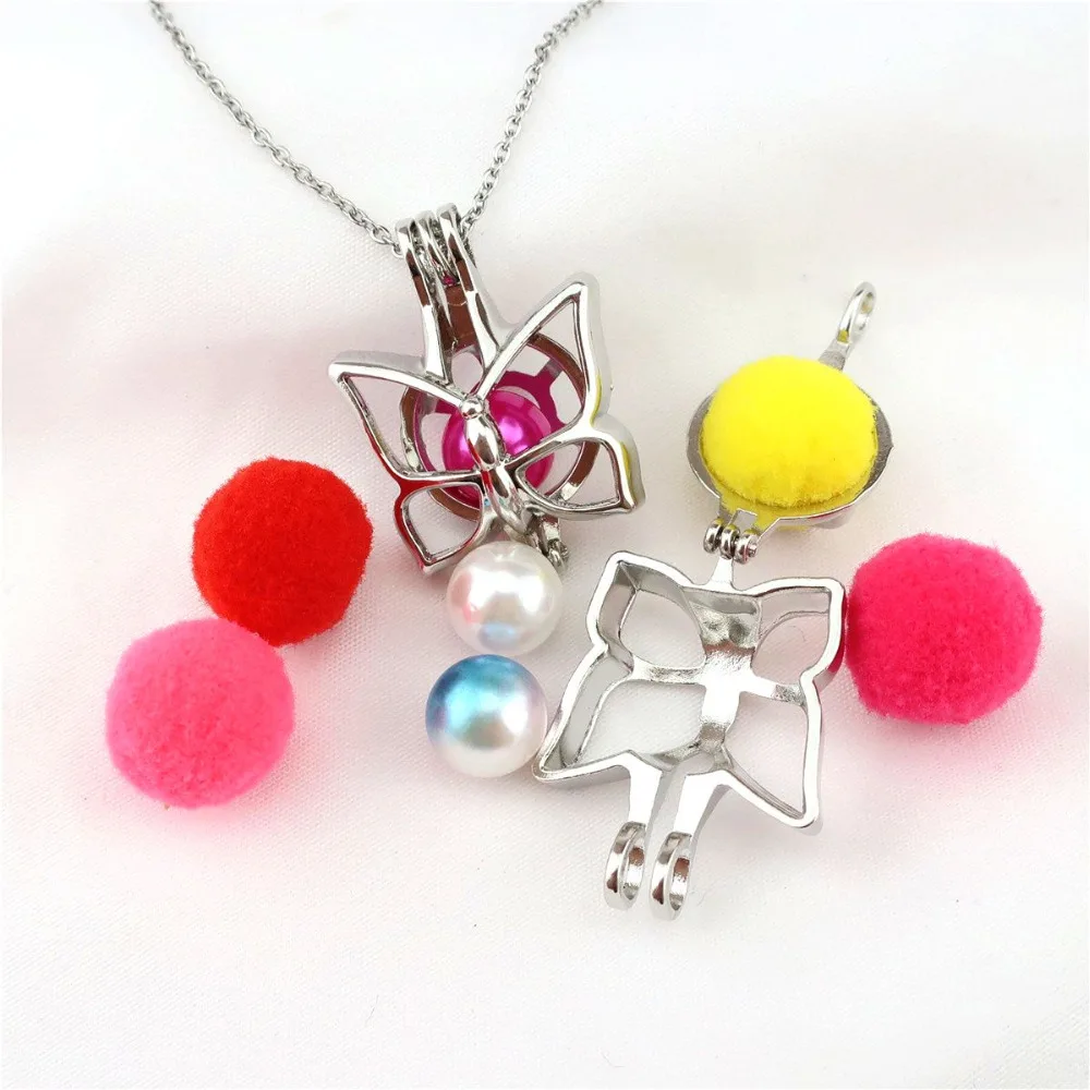 Insect Sun Infinity Snowflake Flower Beads Pearl Cage Necklace Aroma Locket Pendant 50cm Steel Chain Women Gift | Украшения и