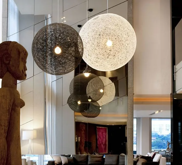 Современный Креативный идиллический красочный плетеный подвесной шар из