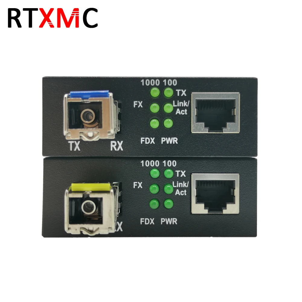 2 шт. 1,25G SFP волоконно Порты и разъёмы медиа-конвертер RJ45 с программирования в производственных условиях GIBC 3 км 20 км SC BIDI волокна ЖК-дисплея 10/100/1000 м RJ45 Порты и разъёмы для программирования в производственных условиях к RJ45