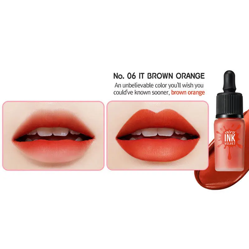 It Brown orange Перипера чернила воздушный бархат 10 цветов водостойкая жидкая губная помада Dear Darling татуировки тинты увлажняющий Корея Косметика - Цвет: It Brown orange