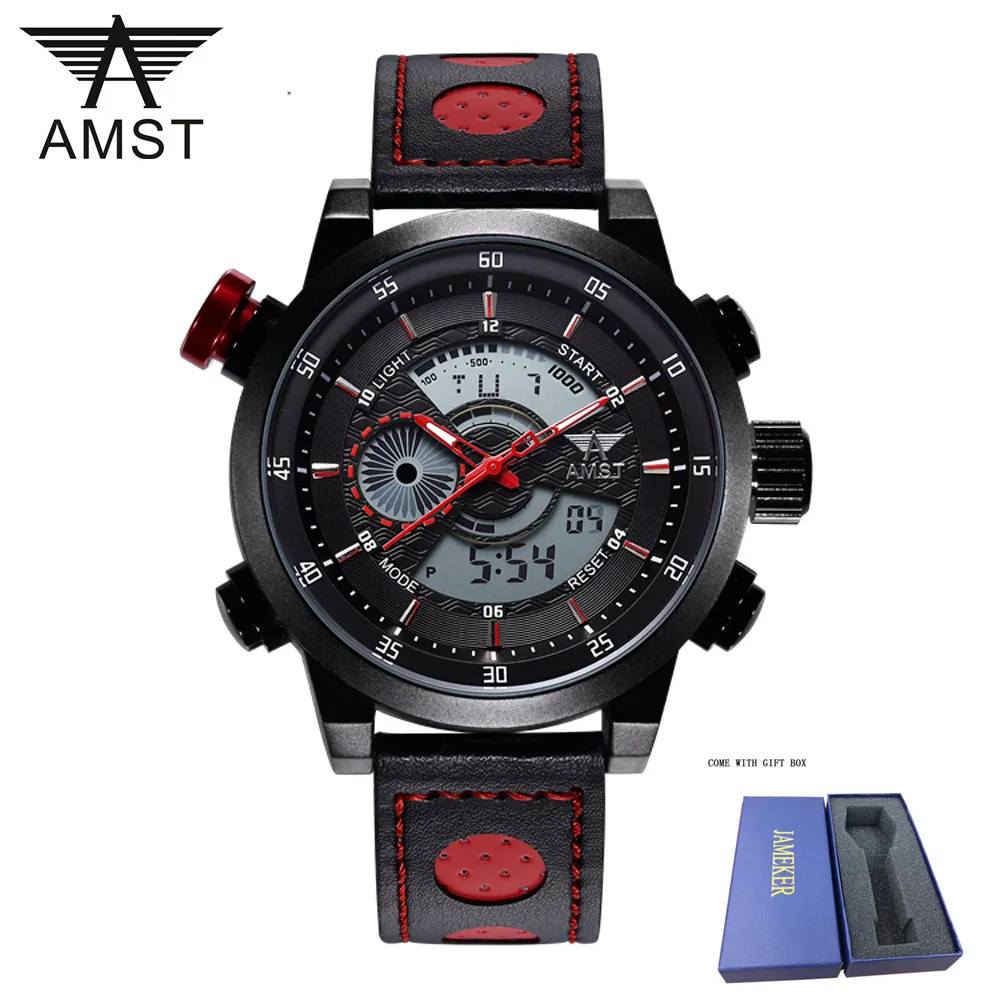 AMST новые мужские часы синие спортивные светодиодный цифровой 50 м