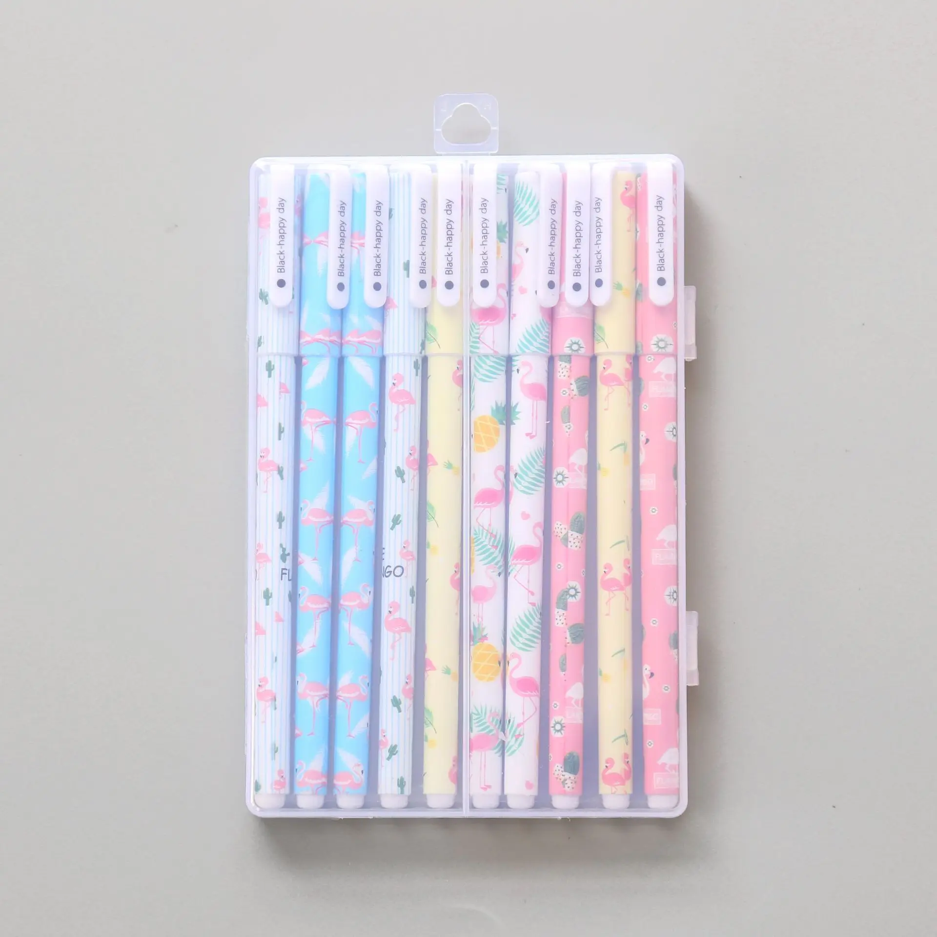 Black Ink Lytwtw's 1 Set Of Pen Colorful Gel Pen Animal Unicorn Flamingo Marker Stationery Office School Supply Gift Handle With Box - Цвет: Black Ink