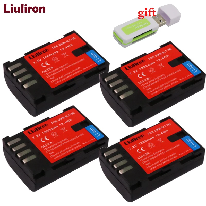 4battery DMW-BLF19 DMW-BLF19E DMW BLF19PP DMW BLF19 BLF19E батарея+ ЖК-дисплей двойной зарядное устройство для Panasonic Lumix GH3 GH4 GH5 G9 - Цвет: 4battery