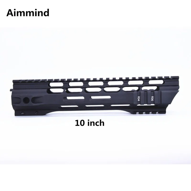 10 шт. дюймов MLOK Handguard Free Float Super Slim ar 15 Quad Rail для M4 M16 с бесплатной бочковой гайкой |