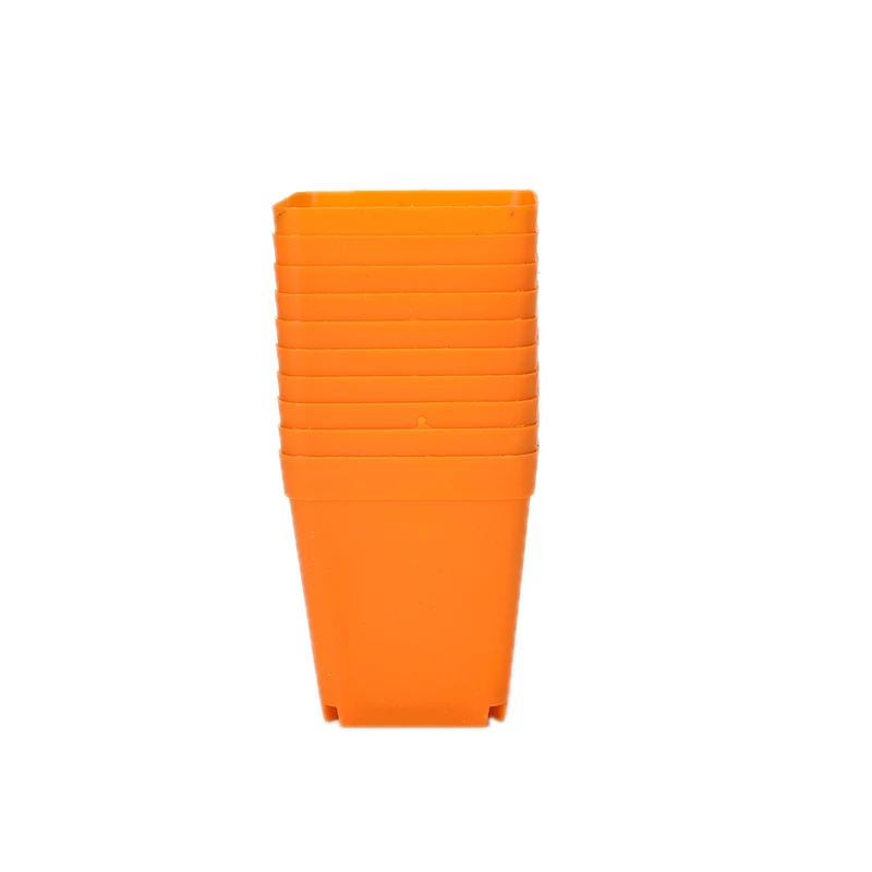 Orange Yellow Новинка; 10 шт./упак. 7 цветов цветочный горшок Квадратный Пластик ящик для комнатных растений, детский сад стол домашний декор Карамельный цвет - Цвет: Orange Yellow
