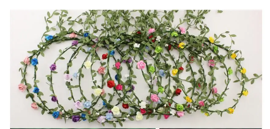 

50 pcs/lot Floral Flower Crown Garland wedding bridal girls wreath for women head tiara