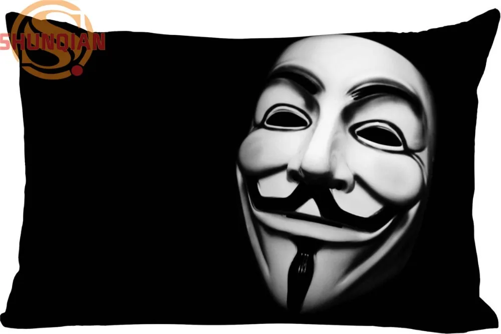 

New Custom V for Vendetta Pillowcase Zippered Rectangle Pillow Cover Cases Size 45X35cm,40x60cm,45X75cm,50X75cm(Two sides)