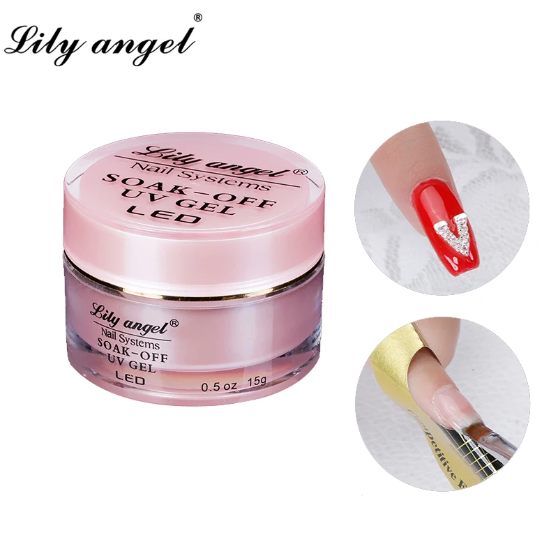 Гель-лак для наращивания ногтей Lily angel профессиональный УФ-гель 30 г и 15