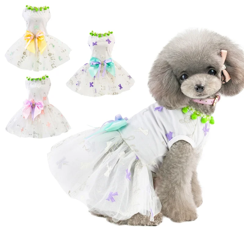 Кружевная юбка с принтом в виде сердца для маленьких питомцев щенков собак кошек