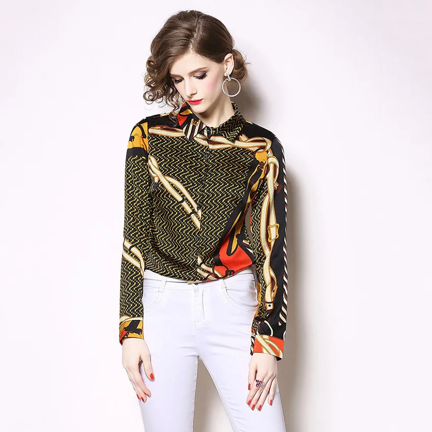 Женская блузка с длинным рукавом топы и блузки для подиума офисные рубашки Blusas