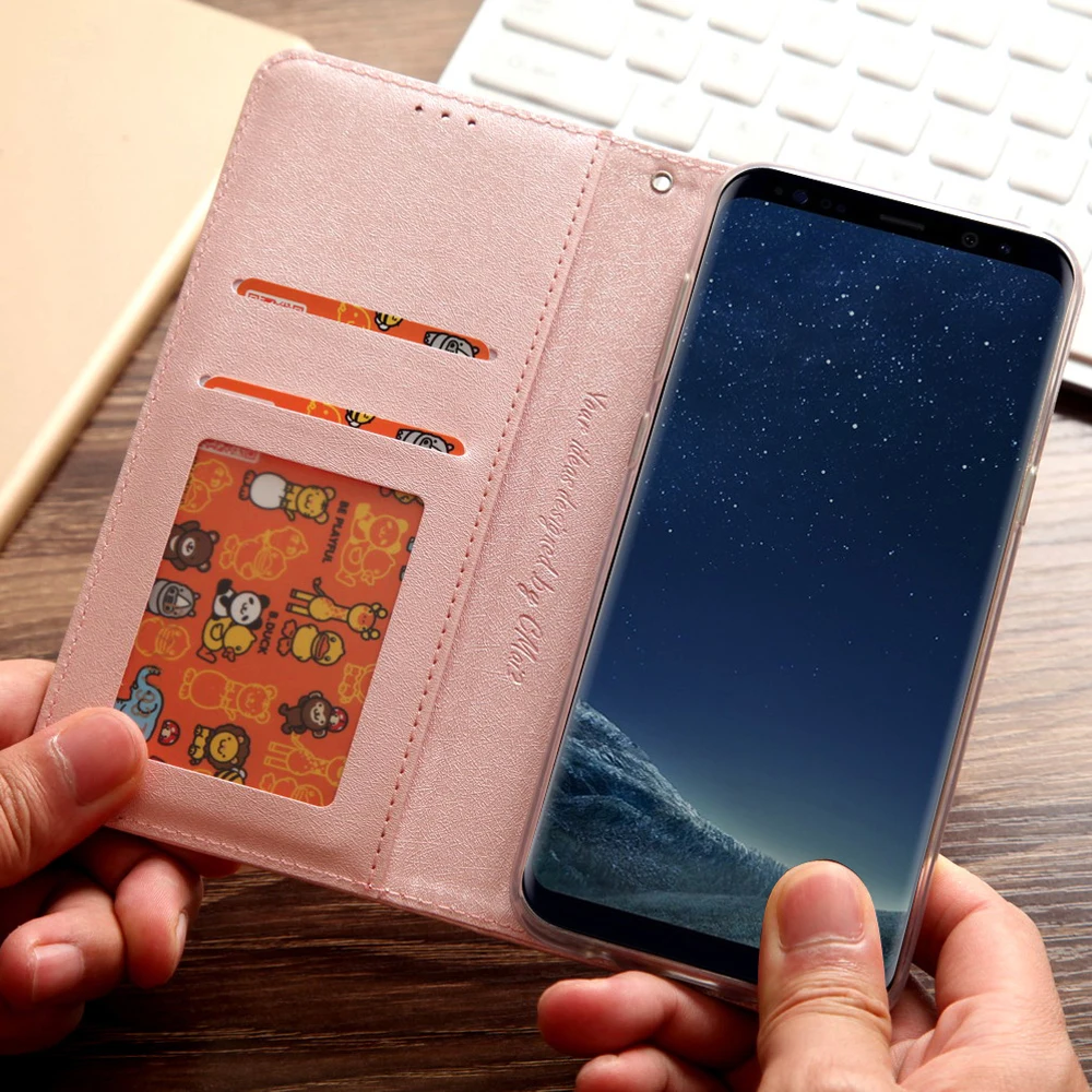 Магнитный кожаный чехол-книжка для Samsung Galaxy S7 S8 S9 S10 Lite Plus Note 8 9 | Мобильные телефоны