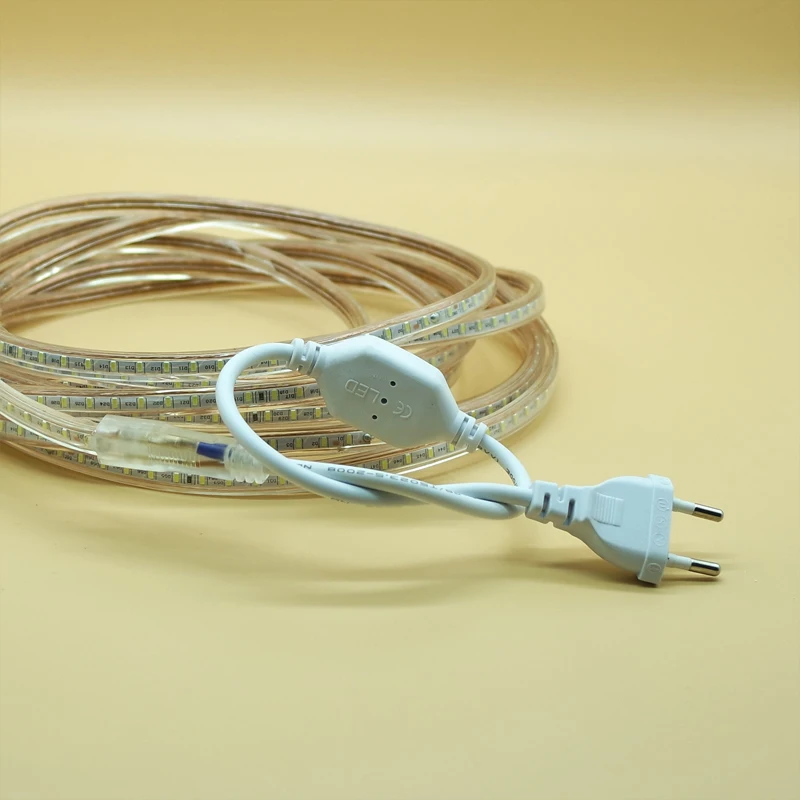 Гибкая светодиодная ленсветильник 220 В SMD 3014 120LED/m с теплым белым светом