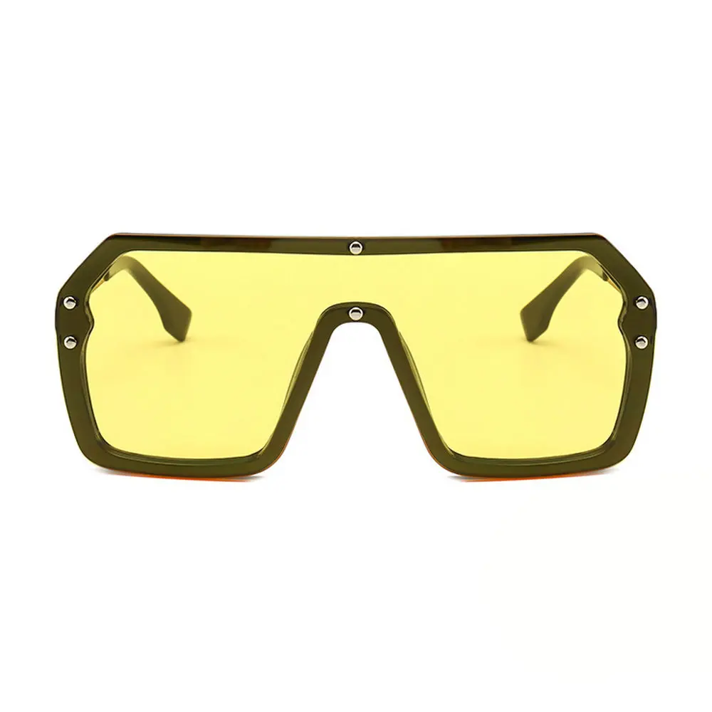 yellow MINCL, солнцезащитные очки с d защитой, женские солнцезащитные очки большого размера, мужские солнцезащитные очки с прозрачной рамкой, винтажные большие ветрозащитные ретро очки NX - Цвет линз: yellow