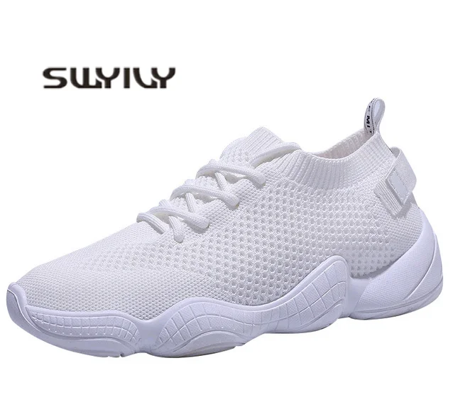 Женские кроссовки SWYIVY белые однотонные на платформе лето 2020|Женские и кеды| |